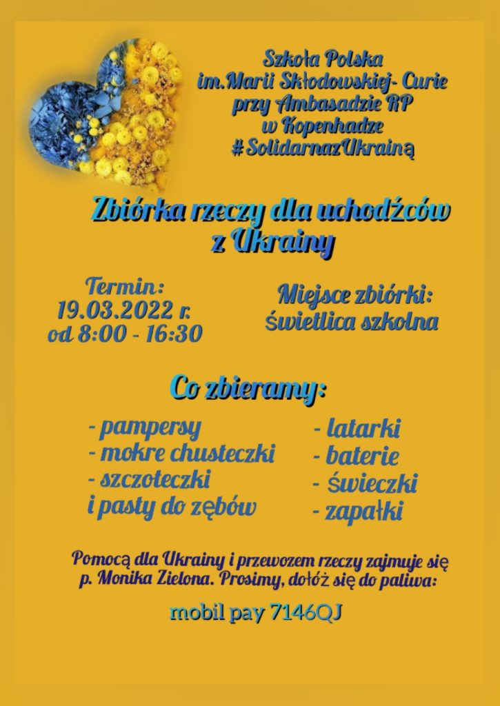 Szkoła Polska w Kopenhadze – Akcja „Pomoc Ukrainie”