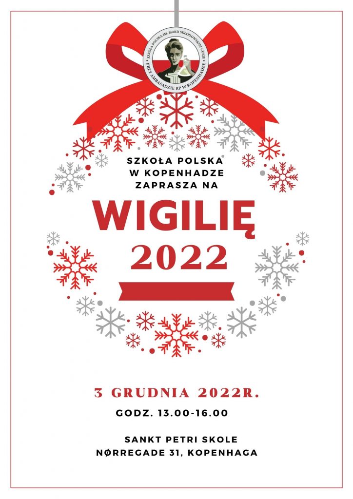 Zaproszenie na Szkolną  Wigilię 2022