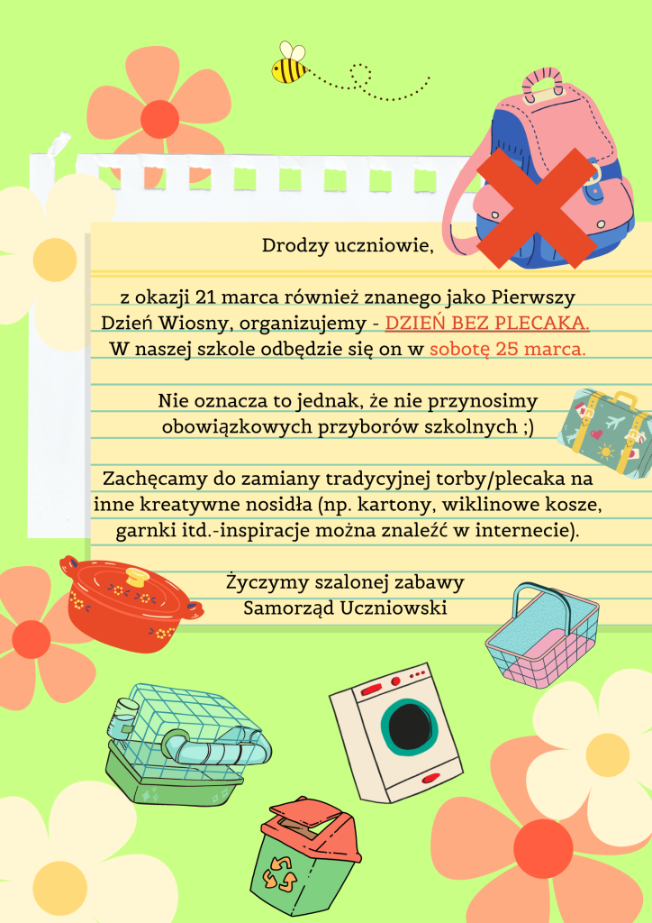 Dzień Bez Plecaka – Pierwszy Dzień Wiosny:)