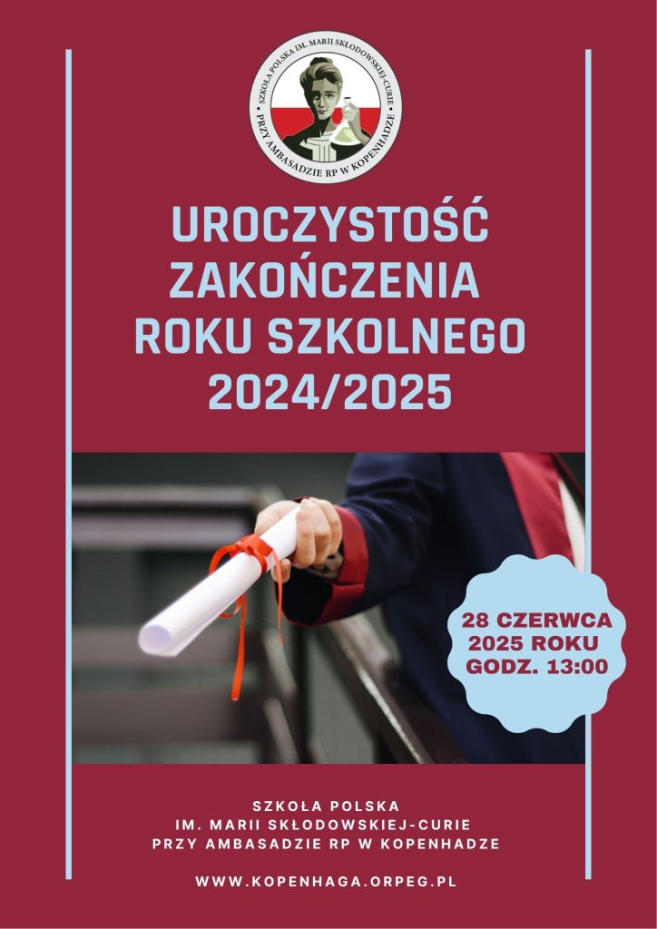 Zaproszenie na uroczyste zakończenie roku szkolnego 2024/2025