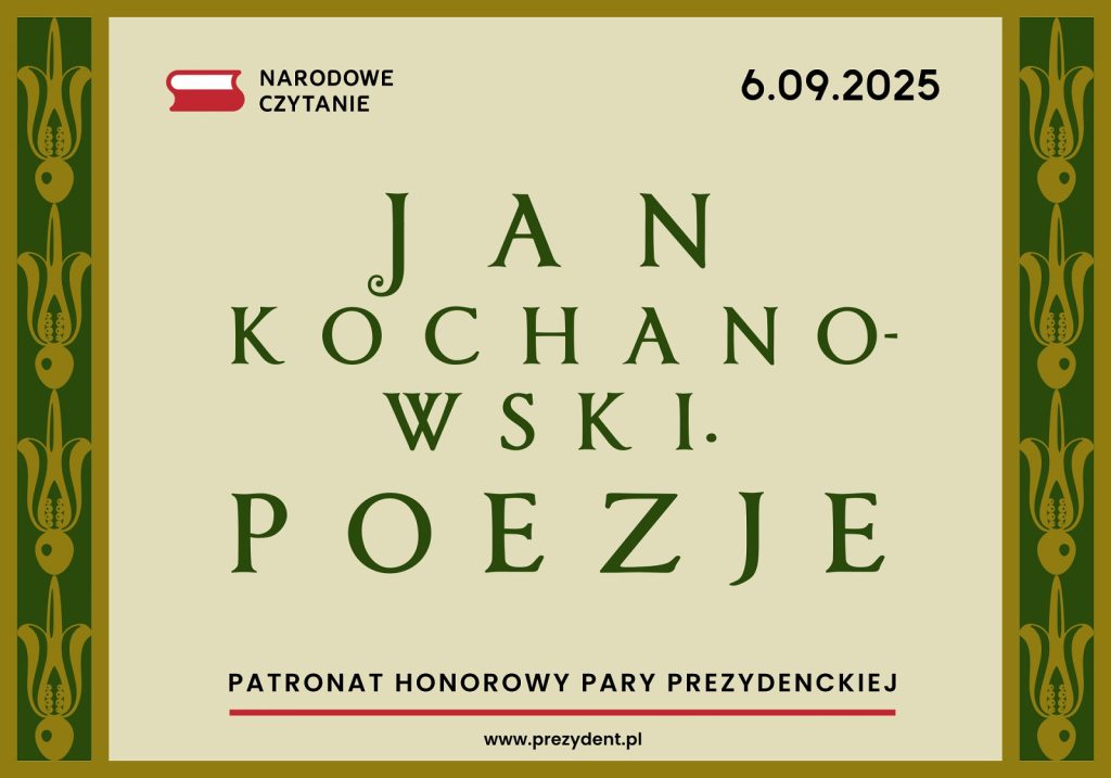 NARODOWE CZYTANIE 2025 – POEZJA JANA KOCHANOWSKIEGO