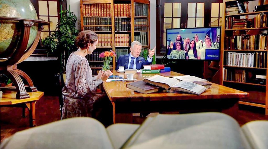 Spotkanie z profesorem Janem Miodkiem w programie „Słownik polsko-polski”.