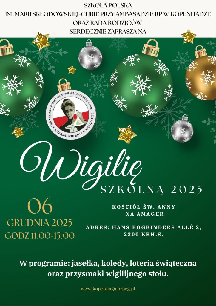 Zaproszenie na Szkolną Wigilię 2025